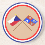 Czech and Liberec Crossed Flags Beverage Coasters