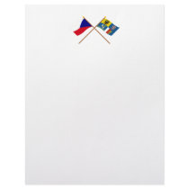 Czech and Moravia-Silesia Crossed Flags Custom Letterhead