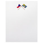 Czech and Moravia-Silesia Crossed Flags Custom Letterhead