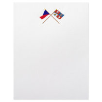 Czech and Pardubice Crossed Flags Customized Letterhead