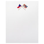 Czech and Pardubice Crossed Flags Customized Letterhead