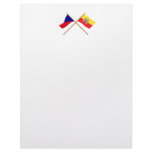 Czech and Prague Crossed Flags Customized Letterhead