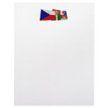 Czech and South Bohemia Waving Flags Customized Letterhead