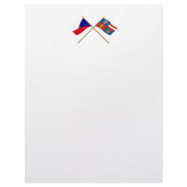 Czech and South Moravia Crossed Flags Letterhead Design
