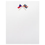 Czech and South Moravia Crossed Flags Letterhead Design