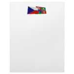 Czech and Usti nad Labem Waving Flags Custom Letterhead