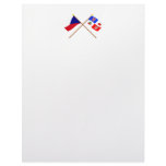 Czech and Vysocina Crossed Flags Customized Letterhead