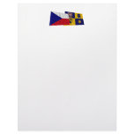 Czech and Zlin Waving Flags Customized Letterhead