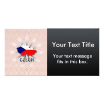Czech Flag Map 2.0 Personalized Photo Card