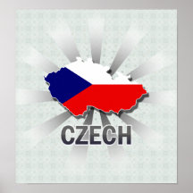 Czech Flag Map 2.0 Print