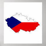 Czech Flag Map full size Posters