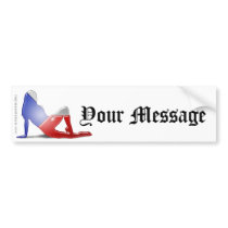 Czech Girl Silhouette Flag Bumper Sticker