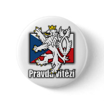 Czech Lion Coat of Arms Flag buttons