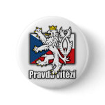 Czech Lion Coat of Arms Flag buttons