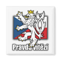 Czech Lion Coat of Arms Flag Fridge Magnet