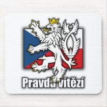 Czech Lion Coat of Arms Flag Mousepads