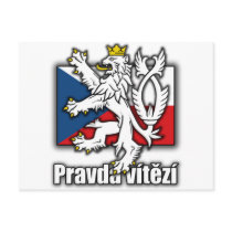 Czech Lion Coat of Arms Flag Postcard