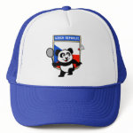 This cute panda loves to play badminton! Panda holds a badminton raquet and is ready to hit the shuttle! A cute design for Czech badminton players or anyone that supports the Czech Republic badminton team!