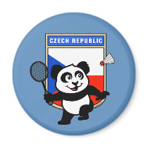 Czech Republic Badminton Panda magnets by cuteunion Czech Republic Badminton Panda magnets