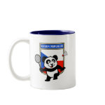 This cute panda loves to play badminton! Panda holds a badminton raquet and is ready to hit the shuttle! A cute design for Czech badminton players or anyone that supports the Czech Republic badminton team!