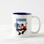This cute panda loves to play badminton! Panda holds a badminton raquet and is ready to hit the shuttle! A cute design for Czech badminton players or anyone that supports the Czech Republic badminton team!