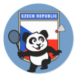 This cute panda loves to play badminton! Panda holds a badminton raquet and is ready to hit the shuttle! A cute design for Czech badminton players or anyone that supports the Czech Republic badminton team!