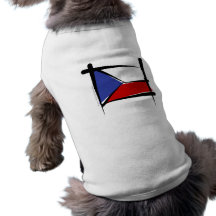 Czech Republic Brush Flag Pet Tee