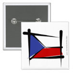 Czech Republic Brush Flag Pin