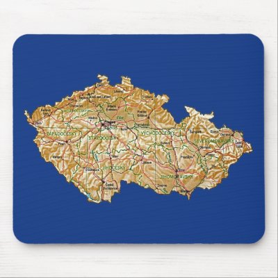 Czech Republic Map Mousepad by political map of czech republic. Czech Republic Map Mousepad by