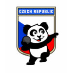 This adorable little panda is too cute! He's featured in front of a flag from Czech Republic and ready to throw his shot in a track and field shot put competition. This cute design is perfect for athletes and shot put fans.