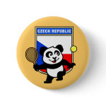 This adorable little panda loves to get out on the court and hits some balls. Panda plays in front of a large flag of Czech Republic. This is a great design for anyone who loves to play tennis, watch tennis or just loves cute pandas.