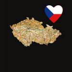 Czechia Flag Heart Map Fitted AA T-Shirt
