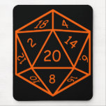 D20 Black & Orange mousepads
