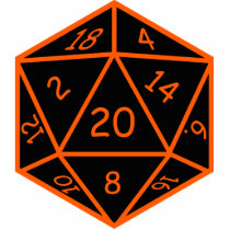 D20 Black & Orange Photo Cutouts