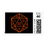 D20 Black & Orange postage