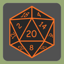 D20 Black & Orange stickers