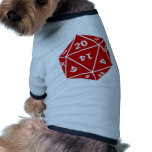 d20 die (red) dog tshirt