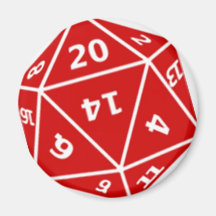 d20 die (red) magnet