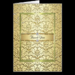 D2 Gold Damask Diamond Thank You Card cards