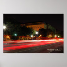 D.C. - Constitution Ave. at Night Poster