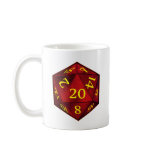 D&D d20 Crimson and Gold FIRE die mugs
