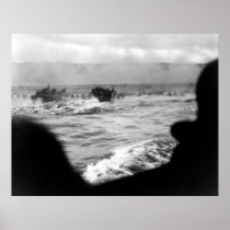 D-DAY Omaha Beach First Wave France World War II Poster