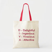 D - DelightfulI - IngeniousV - VivaciousA - Att... Bag