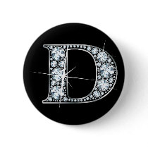 "D" Diamond Bling Button