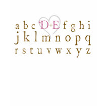 D + E = Alphabet Love t-shirts