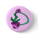 D - Flowers Monogram Button by elenaind D - Flowers Monogram Button