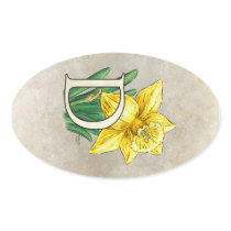D for Daffodils Flower Monogram stickers
