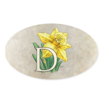 D for Daffodils Flower Monogram stickers