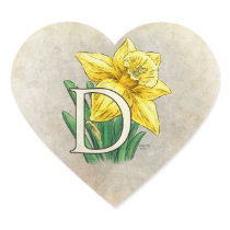 D for Daffodils Flower Monogram stickers