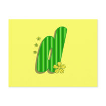 d green monogram postcards